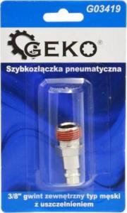 Geko SZYBKOZŁĄCZKA PNEUMATYCZNA TYP MĘSKI 3/8" GWINT ZEWNĘTRZNY Z USZCZELNIENIEM (BLISTER) (10/100) G03419 GEKO 1