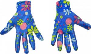 Geko Rękawice ogrodowe nitrylowe wzór kwiaty rozmiar 8" (G73505) 2