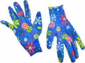 Geko Rękawice ogrodowe nitrylowe wzór kwiaty rozmiar 8" (G73505) 3