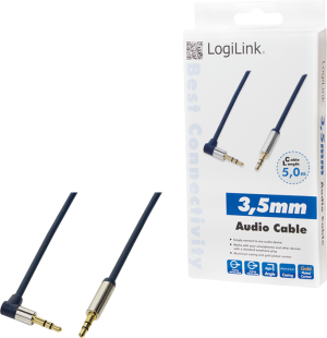 Kabel LogiLink Jack 3.5mm - Jack 3.5mm 5m niebieski (CA11500) 4