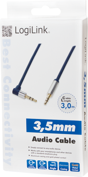 Kabel LogiLink Jack 3.5mm - Jack 3.5mm 3m niebieski (CA11300) 3