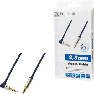 Kabel LogiLink Jack 3.5mm - Jack 3.5mm 0.5m niebieski (CA11050) 4