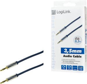 Kabel LogiLink Jack 3.5mm - Jack 3.5mm 0.5m niebieski (CA10050) 4