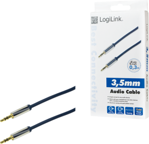 Kabel LogiLink Jack 3.5mm - Jack 3.5mm 0.3m niebieski (CA10030) 4