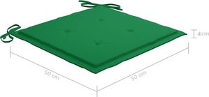 vidaXL Krzesła ogrodowe z poduszkami, 3 szt., lite drewno akacjowe 11