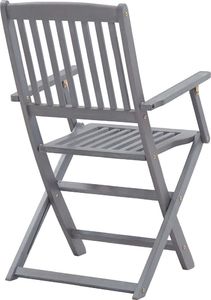 vidaXL Składane krzesła ogrodowe, 4 szt., poduszki, drewno akacjowe 12