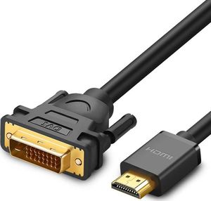 Kabel Ugreen Ugreen kabel przewód przejściówka adapter DVI 24+1 pin (męski) - HDMI (męski) FHD 60 Hz 1,5 m czarny (HD106 11150) 1