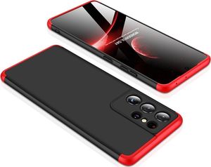 GKK GKK 360 Protection Case etui na całą obudowę przód + tył Samsung Galaxy S21 Ultra 5G czarno-czerwony 7