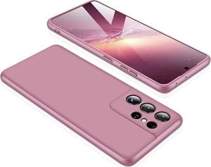 GKK GKK 360 Protection Case etui na całą obudowę przód + tył Samsung Galaxy S21 Ultra 5G różowy 8