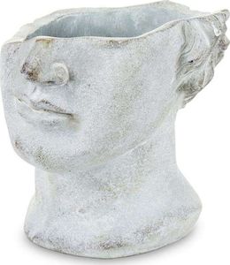 Art-Pol Osłonka doniczka twarz szara ceramika 19x20x18,5 1