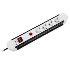 Listwa zasilająca Rebel Tools URZ przeciwprzepięciowa 4 gniazda 1.5 m biało-czarna (URZ3068-1,5B) 2