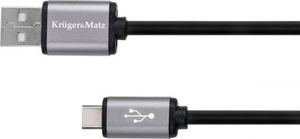 Kabel USB Kruger&Matz USB-A - USB-C 1 m Czarny (KM1239) 1