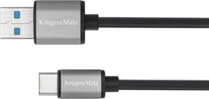 Kabel USB Kruger&Matz USB-A - USB-C 1 m Czarny (KM1244) 1