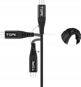 Topk Kabel micro-USB 2M 3A QUICK CHARGE 3 WZMOCNIONY 8