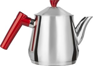 Gorgel Imbryk czajnik stalowy 1,5 l czerwone uchwyty Wysoka jakość Vivaldi Indukcja Gaz 1