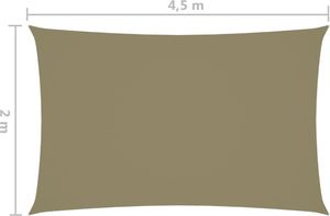 vidaXL Prostokątny żagiel ogrodowy, tkanina Oxford, 2x4,5 m, beżowy 6