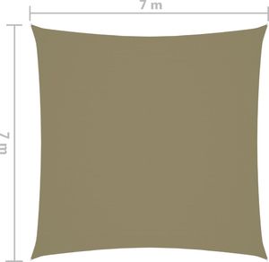 vidaXL Żagiel ogrodowy, tkanina Oxford, kwadratowy, 7x7 m, beżowy 6