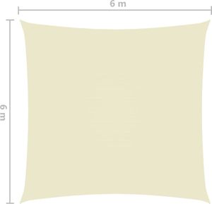 vidaXL Żagiel ogrodowy, tkanina Oxford, kwadratowy, 6x6 m, kremowy 6