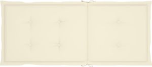 vidaXL Poduszki na krzesła ogrodowe, 6 szt., kremowe, 120x50x4 cm (314106) 4