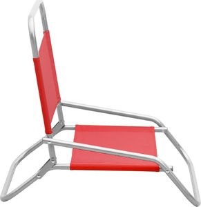 vidaXL Składane krzesła plażowe 2 szt. czerwone obite tkaniną 4