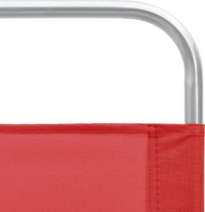 vidaXL Składane krzesła plażowe 2 szt. czerwone obite tkaniną 7