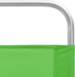 vidaXL Składane krzesła plażowe 2 szt. zielone obite tkaniną 7