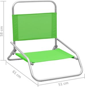 vidaXL Składane krzesła plażowe 2 szt. zielone obite tkaniną 8
