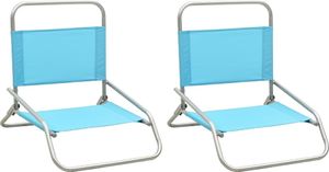 vidaXL Składane krzesła plażowe 2 szt. turkusowe obite tkaniną 1