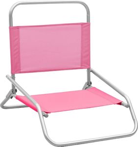 vidaXL Składane krzesła plażowe 2 szt. różowe obite tkaniną 2