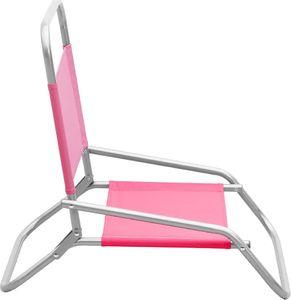 vidaXL Składane krzesła plażowe 2 szt. różowe obite tkaniną 5