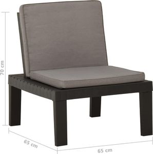 vidaXL Krzesła ogrodowe z poduszkami, 2 szt., plastik, szare 8