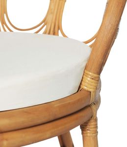 vidaXL Krzesło stołowe z poduszką, jasnobrązowy naturalny rattan i len 5