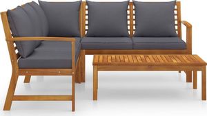 vidaXL 4-cz. zestaw wypoczynkowy do ogrodu, poduszki, drewno akacjowe (3057776) 2