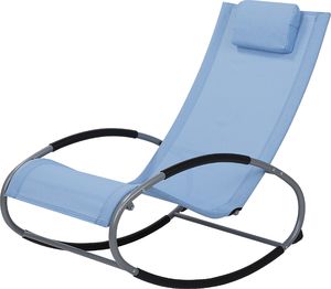 Beliani Krzesło ogrodowe bujane niebieskie CAMPO 2