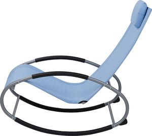 Beliani Krzesło ogrodowe bujane niebieskie CAMPO 3