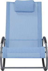 Beliani Krzesło ogrodowe bujane niebieskie CAMPO 4
