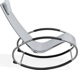 Beliani Krzesło ogrodowe bujane szare CAMPO 4