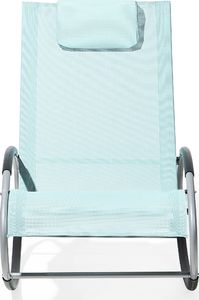 Beliani Krzesło ogrodowe bujane jasnoniebieskie CAMPO 2
