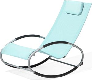 Beliani Krzesło ogrodowe bujane jasnoniebieskie CAMPO 3