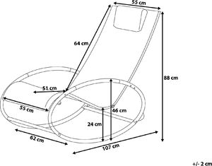 Beliani Krzesło ogrodowe bujane jasnoniebieskie CAMPO 8