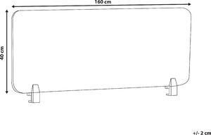 Beliani Przegroda na biurko 160 x 40 cm ciemnoszara WALLY 7