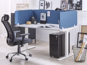 Beliani Przegroda na biurko 180 x 40 cm niebieska WALLY 2