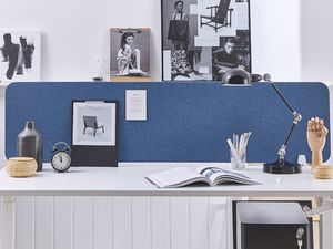 Beliani Przegroda na biurko 180 x 40 cm niebieska WALLY 4