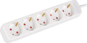 Lanberg Przedłużacz 3m biały 5x 230V Schuko 8
