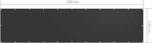 vidaXL Parawan balkonowy, antracytowy, 120x500 cm, tkanina Oxford 5