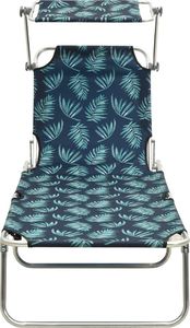 vidaXL Składany leżak z zadaszeniem, nadruk w liście, aluminium 2