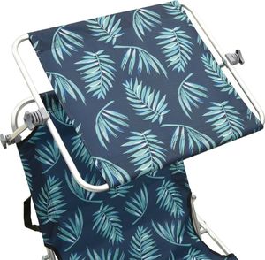 vidaXL Składany leżak z zadaszeniem, nadruk w liście, aluminium 6