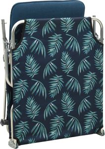 vidaXL Składany leżak z zadaszeniem, nadruk w liście, aluminium 7