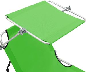 vidaXL Składany leżak z zadaszeniem, zielony, aluminium 7