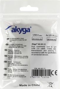 HUB USB Akyga 4x USB-A 2.0 (AK-AD-13) 3